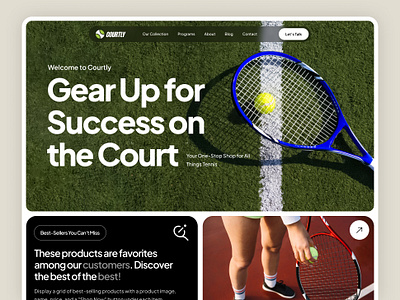 Tennis E-commerce Landing Page Website bold clean e commerce ecommerce landing page marketplace shop sport tennis tennis academy tennis court tennis lesson tennis training academy ui ui design uiux web web design website website design