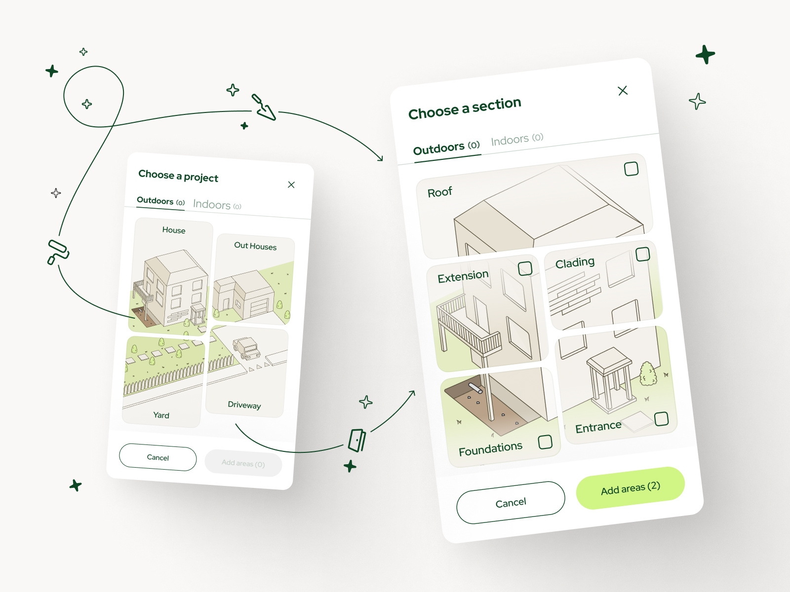 NuCase - User Interface by SmplCo app beaver construction graphic design home home improvement house illustration mobile ui