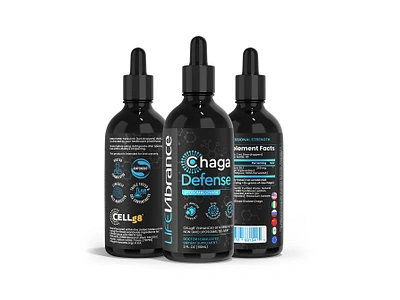 Life Vibrance Chaga Defence cellg8 chaga dietary supplement label design liposomal supplements packaging product design supplement