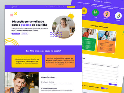 Aprenda+ Landing Page branding colorful education kids landing page ui ux website