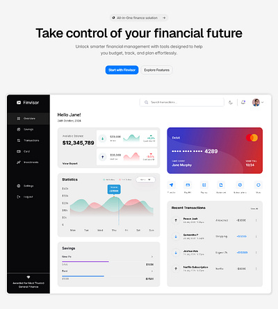 SaaS Landing Page Design in Framer ai copywriting design finance framer saas template ui ux writing web design web development website