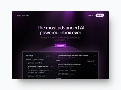Dark mode hero section design clean dark graphic design minimalist ui webdesign