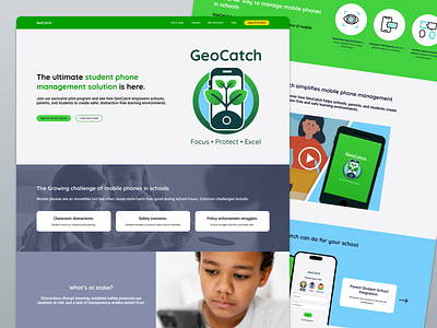 GeoCatch Landing Page app branding design education figma illustration landing page logo ui ux website