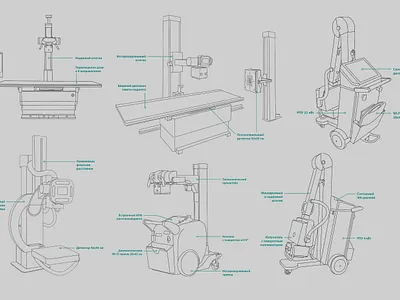 Иллюстрации для КП компании "Электрон", 2024-25 technical drawings vector
