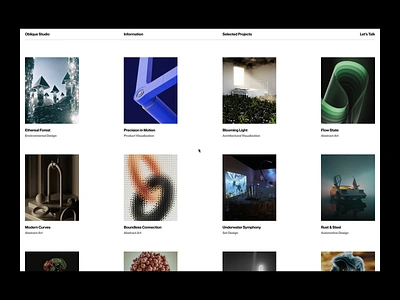 Oblique Studio (UI Animation) 2025 trends 3d animation branding design graphic design grid illustration layout logo motion graphics typo typography ui ui elements uidesign ux web web design website ui