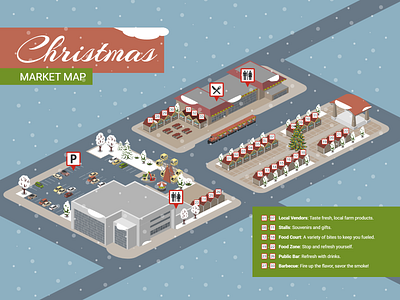 Christmas Market Map christmas isometric map