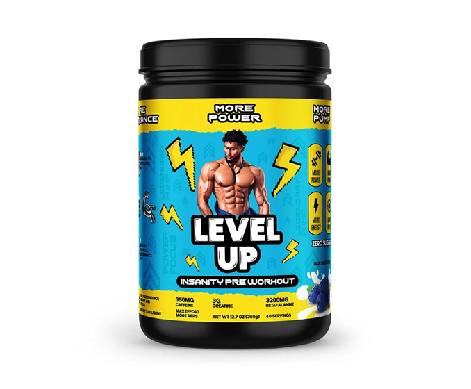 LEVEL UP PRE WORKOUT bodybuilding fitness gym nutrition pre workout protein powder supplements whey whey protein workout