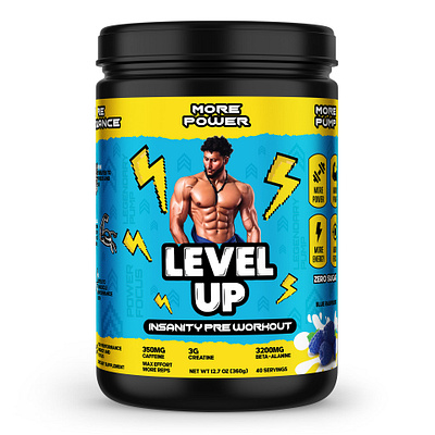 LEVEL UP PRE WORKOUT bodybuilding fitness gym nutrition pre workout protein powder supplements whey whey protein workout