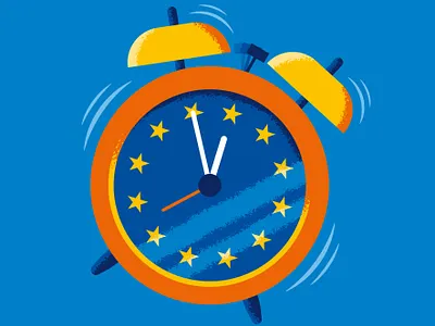High Time for Europe 2025 alarm clock conceptual conceptual illustration europe illustration vector illustration