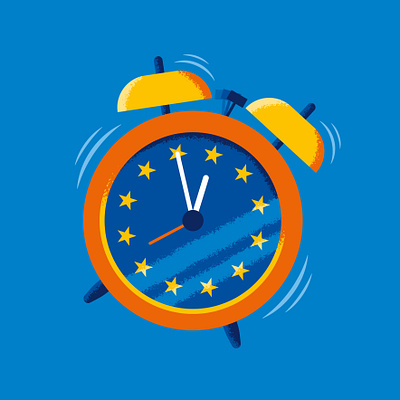 High Time for Europe 2025 alarm clock conceptual conceptual illustration europe illustration vector illustration