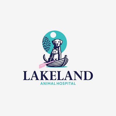 Concept Logo for LAKELAND - Animal Hospital animal branding cat clean creative design dog graphic design health hospital illustration logo pet vector