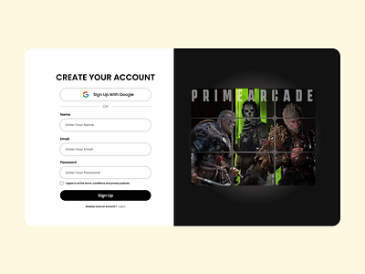 Game Store Website Sign Up Page dailyui day01 landing page signup ui ui design web ui