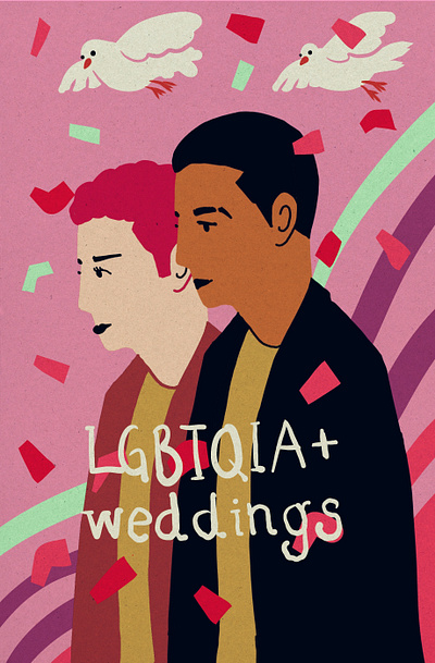 LGBTQIA+ weddings for Unsplash+ art character drawing illustration lgbt men sketches women