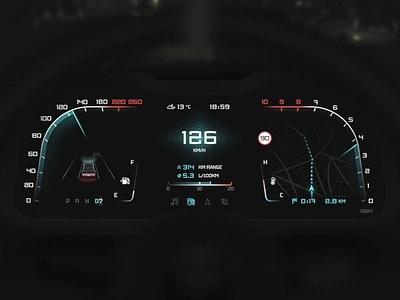 Car Dashboard HMI automotive car car concept cybertruck dashboard driving motion design motion graphics navigation ui