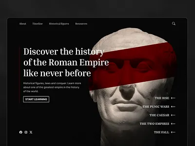 Roman Empire Learning Hub - Web Design design education educational historical history landing page roman rome ui ui design website website design