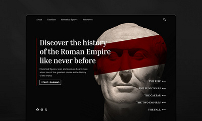 Roman Empire Learning Hub - Web Design design education educational historical history landing page roman rome ui ui design website website design