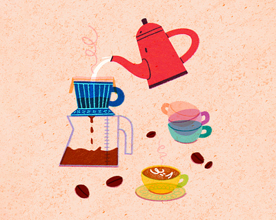 It’s Coffee Time~ art artwork cappuccino coaster coffee coffeebeans cup design dripcoffee filter food hot illust illustration ipad kettle measuringcup photoshop steam tweetyheather