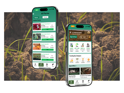 Argi & Farm (Farming Investment App UI Design) app branding figma mobile app ui