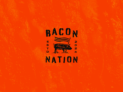 Bacon Nation - Set 2 of 2 america animal bacon branding concessions design flag graphic design handdrawn illustration logo malley design orange county pig state fair stencil swine typography usa vector