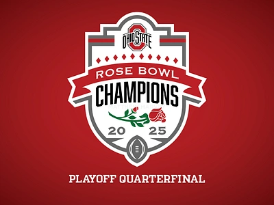 OHIO STATE BUCKEYES 2025 ROSE BOWL CHAMPIONS - Logo Concept bowl games buckeyes cfp champions college football football matt harvey ohio state playoffs rose bowl