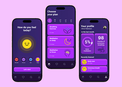 Meditation app_UX/UI design app designux meditationapp mobileapp ui ux