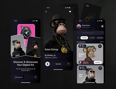 NFT COLLECTOR'S APP app clean ui figma mobile app nft ui uiux web3