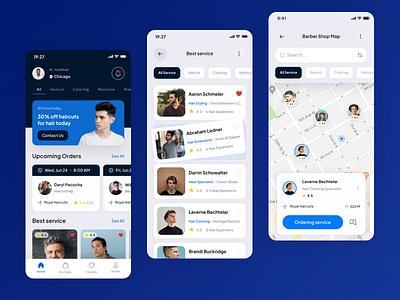 Barber Shop App app app ui app ux application barber service barber shop barber shop app barber shop application barber ui mobile design ux ui