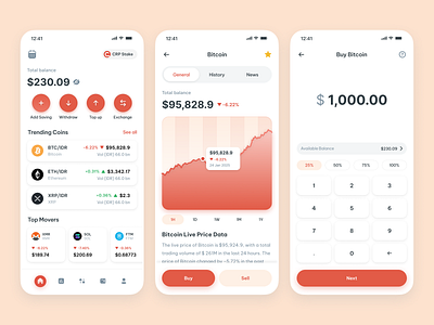 Crypto mobile app exploration app design buy crypto currency design mobile salung sell spark pixel top up ui ui design ui ux