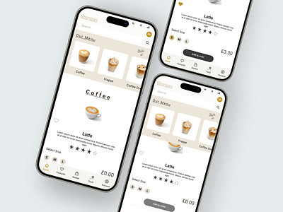 Home Screen - Coffee Shop App app design coffee coffee shop app home screen main screen menu design uiux design