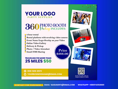 360 Photo Booth Flyer 360 photo booth flyer 360 photo booth rental 360flyer ad design content design event flyer facebook flyer design instagram modern flyer party flyer photo both post design promotion flyer reels social media design views viral post virtualreality x