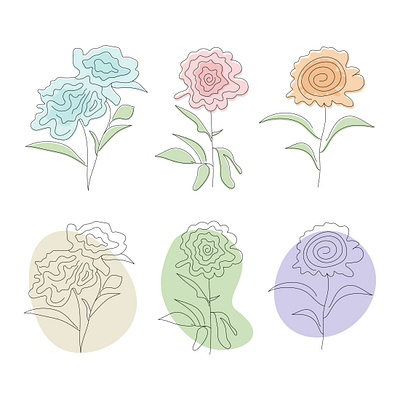 minimal line art flowers art floral flowers line logo minimal rose tatto thin trendy