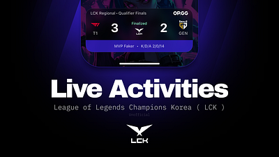 LCK League of Legends - Live Activities apple faker lck league of legends live activities riot games