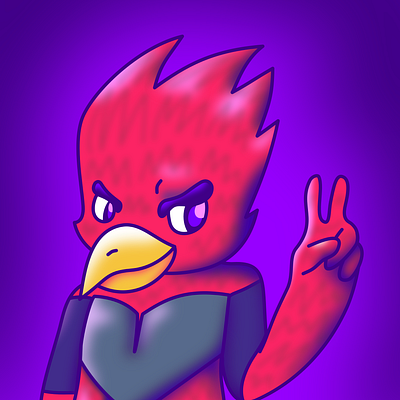 Red Bird Profile Picture bird character digital art drawing graphic design illustration profile pic profile picture red bird