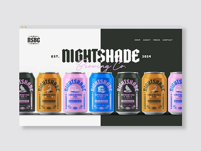 Nightshade Brewing Co. Landing Page Design alternative alternative brand alternative branding beer beer brand beer branding beer can beer can design beer website brand designer brewery brewery website gothic gothic brand gothic branding landing page landing page design logo design website website design