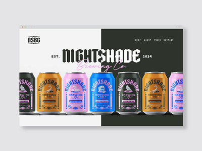 Nightshade Brewing Co. Landing Page Design alternative alternative brand alternative branding beer beer brand beer branding beer can beer can design beer website brand designer brewery brewery website gothic gothic brand gothic branding landing page landing page design logo design website website design