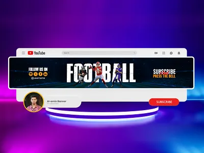 American football youtube Banner design 2025 american football banner ads cover football banner header youtube youtube banner