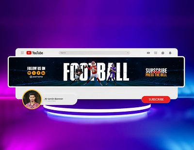 American football youtube Banner design 2025 american football banner ads cover football banner header youtube youtube banner