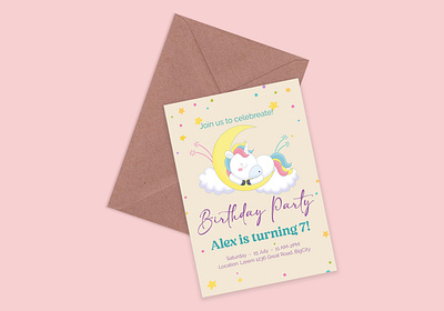 Birthday Party card design birthday brand identity branding card design dream graphic design illustration invita card invitation invitation card invite kid logo party typography vector