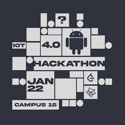 Hackathon Poster - Minimal with just blocks. branding graphic design ui