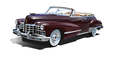 Illustrator Cadillac 1947 graphic design illustration illustrator vectorial work