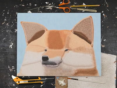 Titus, studio collage dog dog portrait dogs dribbble illustration portrait