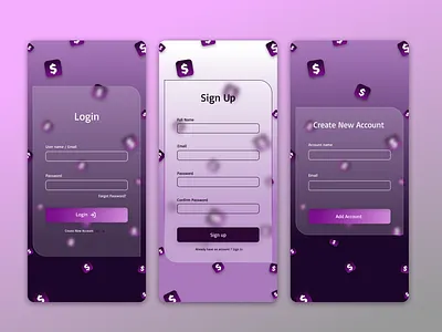 All Auth Screens UI Signup Login app screens auth screens financial app login signup ui ui ux design