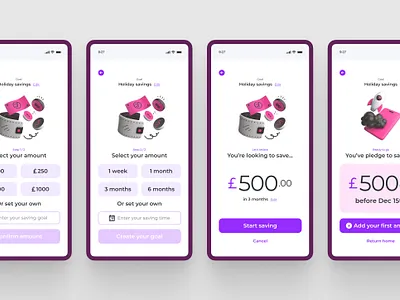 Savings Goals Concept app fintech ui