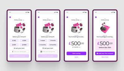 Savings Goals Concept app fintech ui