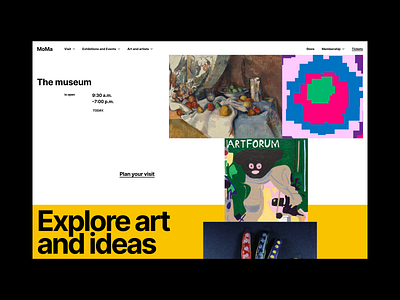 Layout Exploration / MoMa composition layout minimalism museum typography ui ux web web design yellow