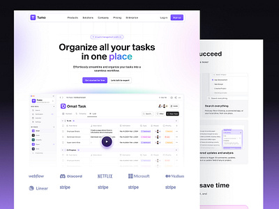 Tumo - Productivity SaaS Web Template coldemail design inspiration landing landingpage marketing pricing productivity saas saaslandingpage taskmanagment ui ux web webapp website webui