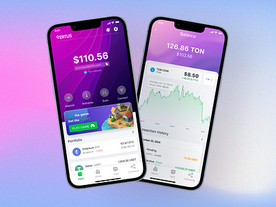 Mobile App Design for Vertus Crypto Wallet crypto crypto dashboard crypto trading crypto wallet crypto wallet app crypto wallet ui cryptoapp cryptocurrency defi finance mobile app design mobile application mobile banking app mobile ui mobile uiux mobileapp saas saas mobile app design uiux wallet