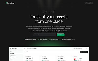 Waiting list for asset management company ⌛️ design digital modern design ui