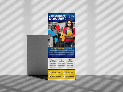 STUDY ABROAD ROLL-UP BANNER promo roll up banner roll up banner design roll up banner mockup roll up banner template study abroad roll up banner