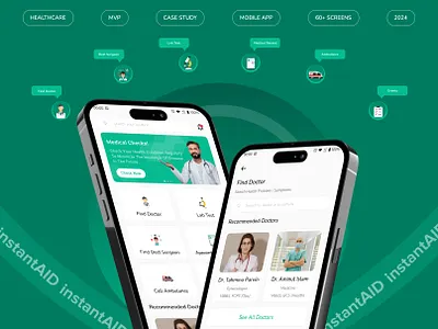 instantAID: Simplifying Healthcare Access design thinking doctorapp figma healthcareapp hospitalapp medial app patient app user centric design user research ux design